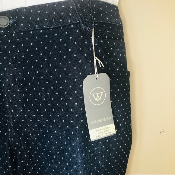 Size 22W | Wit & Wisdom Denim Polka Dot Jeans - Picture 8 of 16